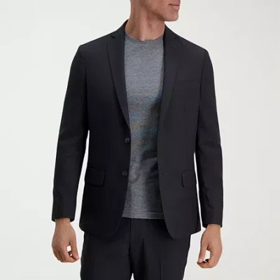 Haggar Smart Wash With Repreve Mens Stretch Fabric Slim Fit Suit Jacket In Black