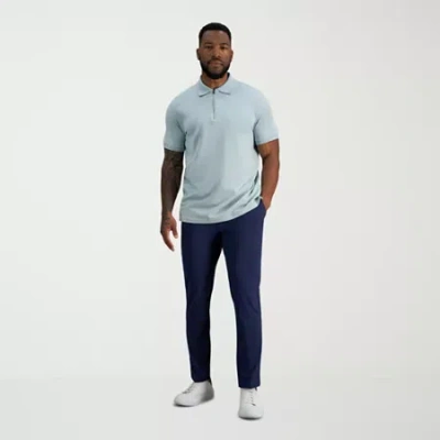 Haggar Sport Mens Straight Fit Flat Front Pant In Blue