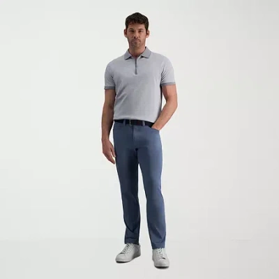 Haggar Sport Mens Straight Fit Flat Front Pant In Blue
