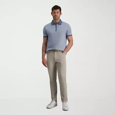 Haggar Sport Mens Straight Fit Flat Front Pant In Green