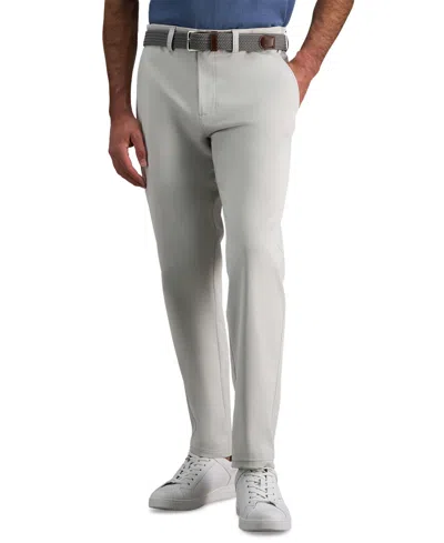 Haggar Sport Travel Performance Straight Fit Flat Front Pants In Gray