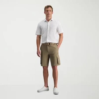 Haggar Stretch Comfort Cargo Stretch Tech Mens 10" Stretch Fabric Cargo Short In Green