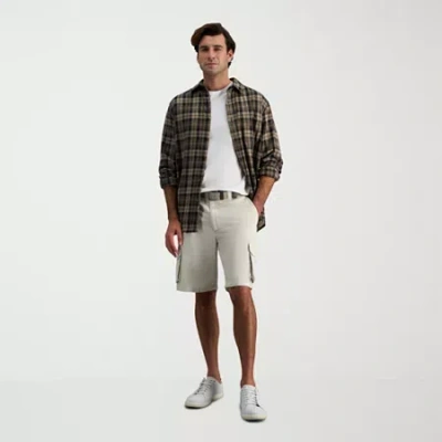 Haggar Stretch Comfort Cargo Stretch Tech Mens 10" Stretch Fabric Cargo Short In Green