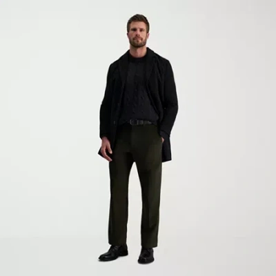 Haggar Stretch Corduroy Mens Classic Fit Flat Front Pant In Green