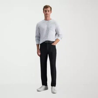 Haggar The Active Series 5 Pocket Mens Comfort Waistband Slim Fit Flat Front Pant In Black