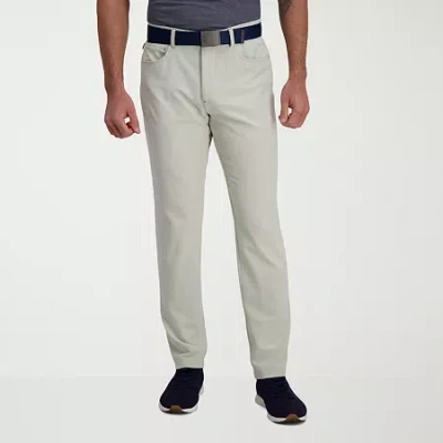 Haggar The Active Series 5 Pocket Mens Comfort Waistband Straight Slim Fit Flat Front Pant In White
