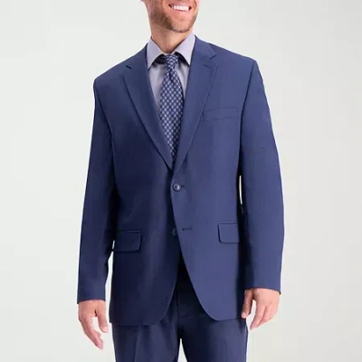 Haggar Travel Performance Tailored Mens Stretch Fabric Modern Fit Suit Jacket In Blue