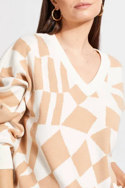 Haggar Tribal Jacquard Sweater In Beige