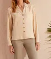 Haggar Tribal Long Sleeve Button-up Blouse In French Oak In Multi