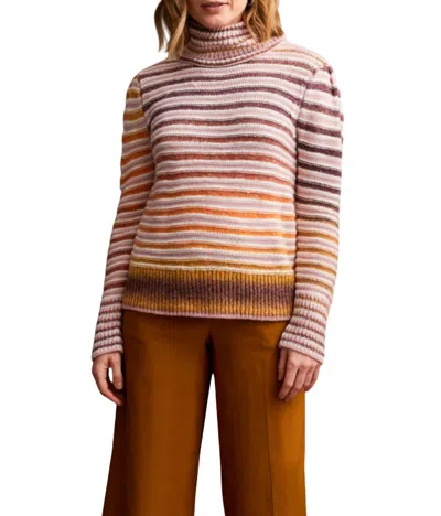 Haggar Tribal Long Sleeve Turtle Neck Sweater In Bordeaux In Blue