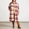 Haggar Tribal Plus Long Knit Shacket In Deep Rose In Multi