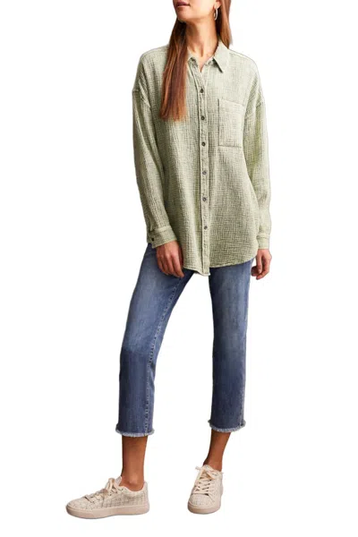 Haggar Tribal Waffle Button-up Shirt In Clover Leaf In Multi