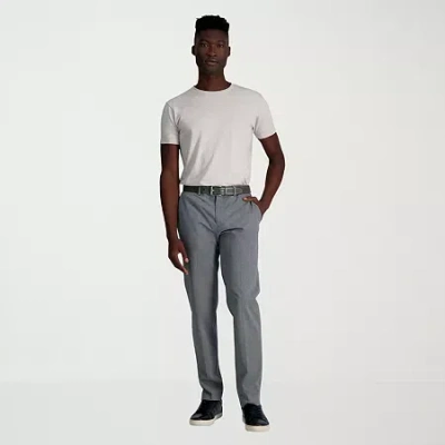 Haggar Wrinkle Free Performance Khaki Mens Comfort Waistband Straight Fit Flat Front Pant In Multi