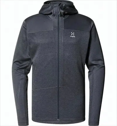Haglöfs Fitted Black Activewear Jacket With Attached Hood In Gray