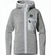 Haglöfs Heathered Grey Activewear Jacket With Attached Hood In Gray