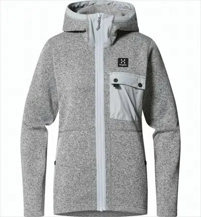 Haglöfs Heathered Grey Activewear Jacket With Attached Hood In Gray