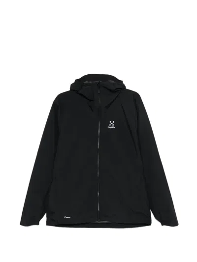 Haglöfs Hooded Logo-print Jacket In Black