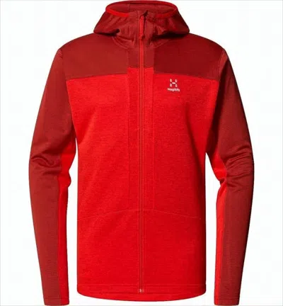 Haglöfs Hooded Slim Fit Jacket With Two-tone Design In Red