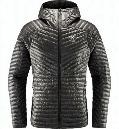 Haglöfs Lightweight Padded Jacket With Chevron Quilting In Black