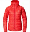 Haglöfs Lightweight Quilted Down Jacket With Attached Hood In Red