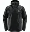 Haglöfs Minimalistic Black Hooded Jacket With Reflective Details In Black