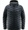 Haglöfs Quilted Black Padded Jacket With Hood In Gray