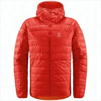Haglöfs Quilted Down Jacket With Hood In Red