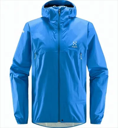 Haglöfs Streamlined Front-zip Lightweight Jacket With Attached Hood In Blue