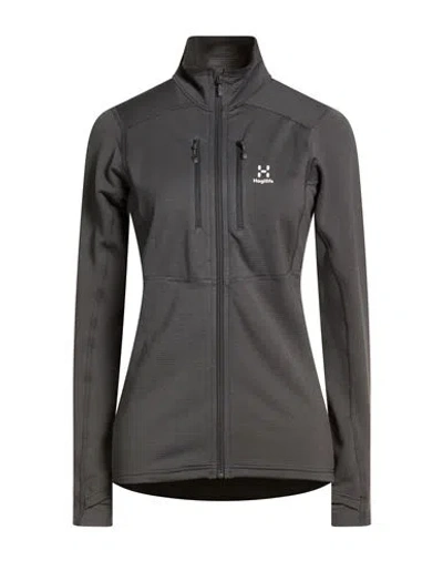 Haglöfs Woman Sweatshirt Charcoal Size L Recycled Polyester, Elastane In Gray