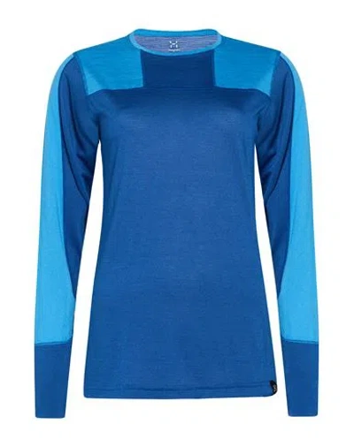 Haglöfs Woman T-shirt Blue Size M Polyester, Wool