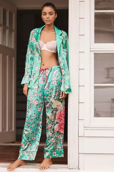 Hah T Face Plant Emerald Pajama Set In Blue