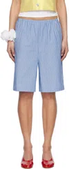 Hai Blue & White Adeline Shorts In Blue/white Stripes W