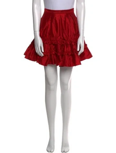 Pre-owned Hai Ruffle Embellishment Mini Skirt In Red