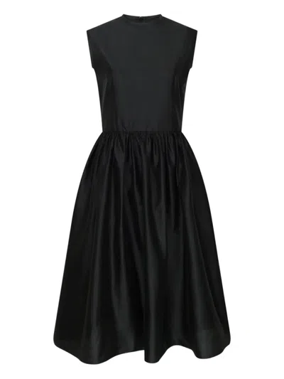Hai Sleeveless Gathered Midi Day Dress In Black