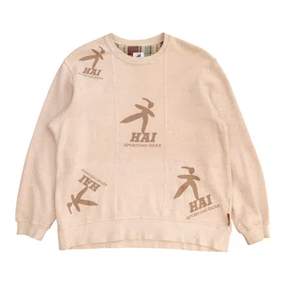 Pre-owned Hai Sporting Gear Vintage  Patchwork Spell Out Sweatshirt In Sand