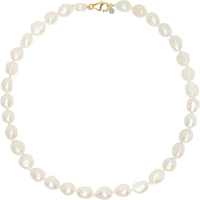 Hai White Jean Necklace In Ivory / Gold