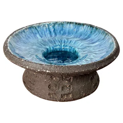 Pre-owned Haico Nitzsche Mid-century Modern Danish Studio Pottery Candle Holder From Henri Keramik, 1960s In Gray