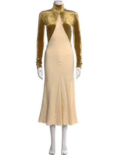 Pre-owned Haider Ackermann 2018 Midi Length Dress In Neutrals/yellow