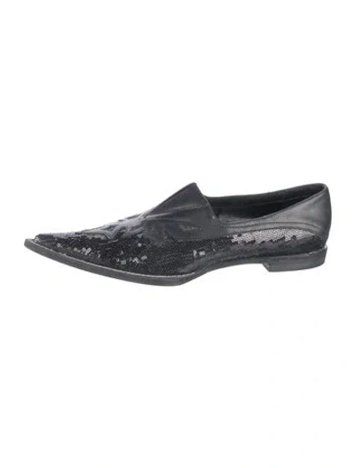 Pre-owned Haider Ackermann 2018 Sequin 'brell' Flats In Black