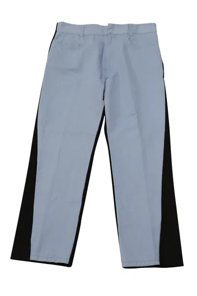 Haider Ackermann Azure Panel Cropped Trousers In Multicolor Wool In Grey