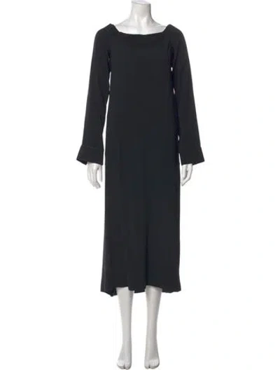 Pre-owned Haider Ackermann Bateau Neckline Midi Length Dress In Black