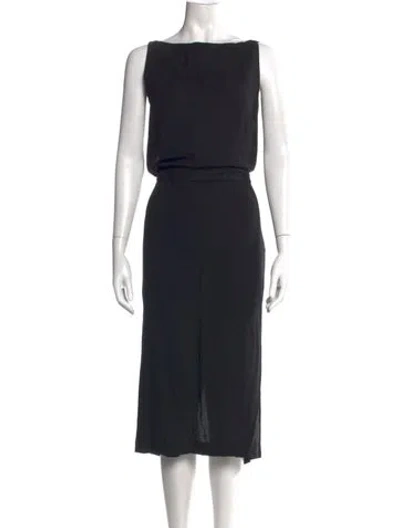 Pre-owned Haider Ackermann Bateau Neckline Midi Length Dress In Black