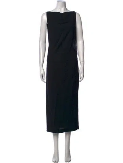 Pre-owned Haider Ackermann Bateau Neckline Midi Length Dress In Black