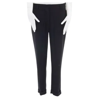 Pre-owned Haider Ackermann Black Fleece Wool Slim Leg Casual Trousers Pants Fr36 32"
