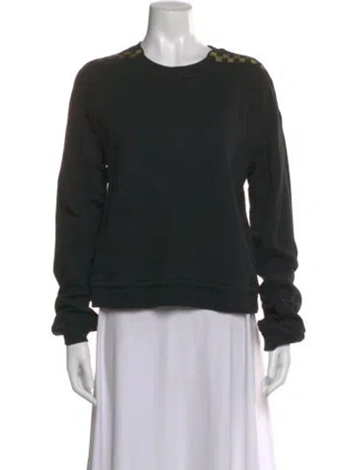 Pre-owned Haider Ackermann Colorblock Pattern Crew Neck Sweatshirt In Black