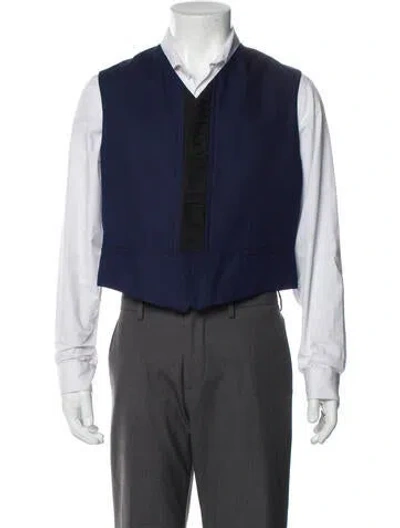 Pre-owned Haider Ackermann Colorblock Pattern Suit Vest In Blue