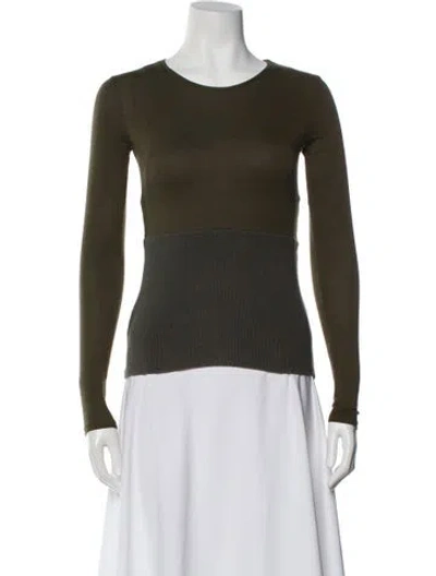 Pre-owned Haider Ackermann Crew Neck Long Sleeve Top In Green