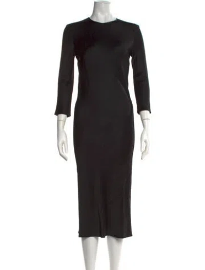 Pre-owned Haider Ackermann Crew Neck Midi Length Dress In Black