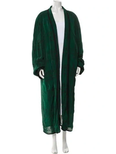 Pre-owned Haider Ackermann Faux Fur Coat In Green