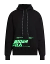 Haider Ackermann + Fila Man Sweatshirt Black Size L Cotton In Black
